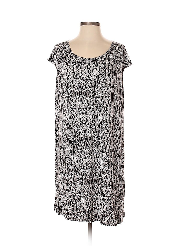 Hope Outfitters Animal Print Gray Casual Dress Size 1X - 95% off | thredUP