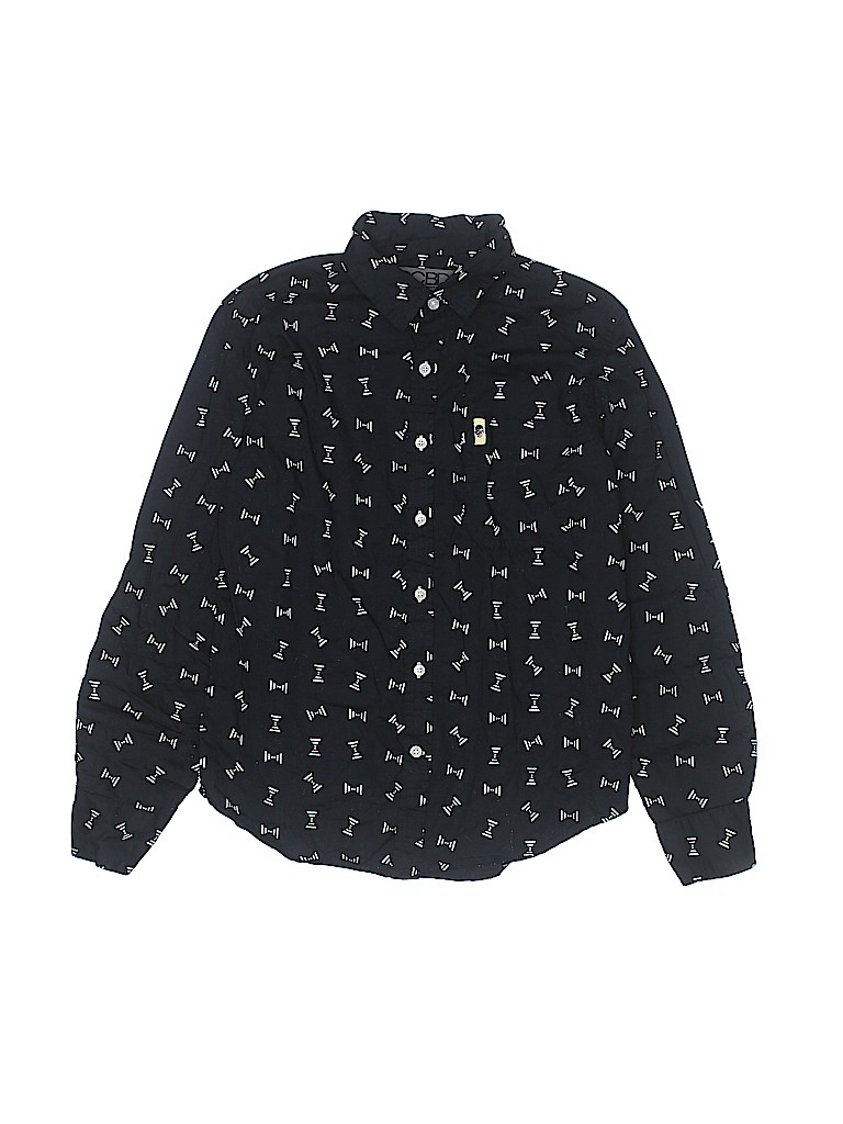 Drill Clothing Co 100% Cotton Print Black Short Sleeve Button-Down ...