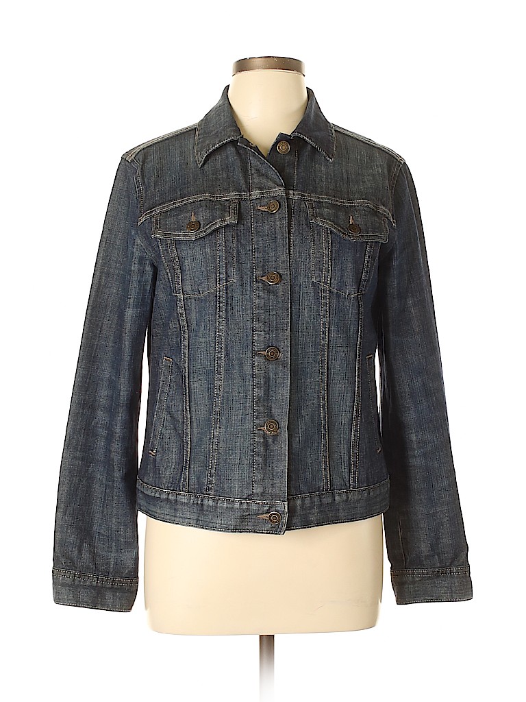 Limited Edition Solid Blue Denim Jacket Size L - 60% off | thredUP