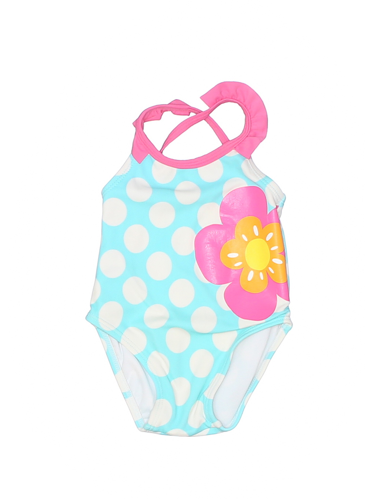 Target Floral Polka Dots Blue One Piece Swimsuit Size S (Infants) 50
