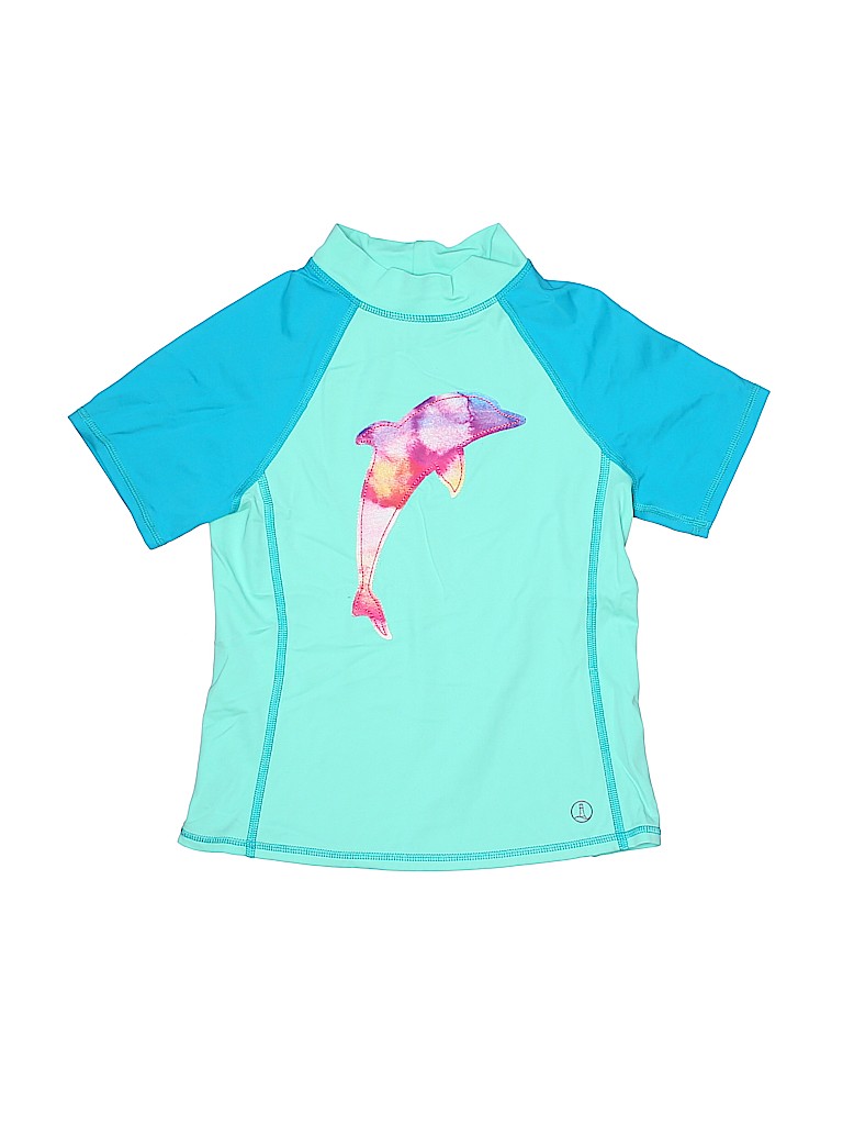 Lands' End Graphic Blue Rash Guard Size L (Youth) 60 off thredUP