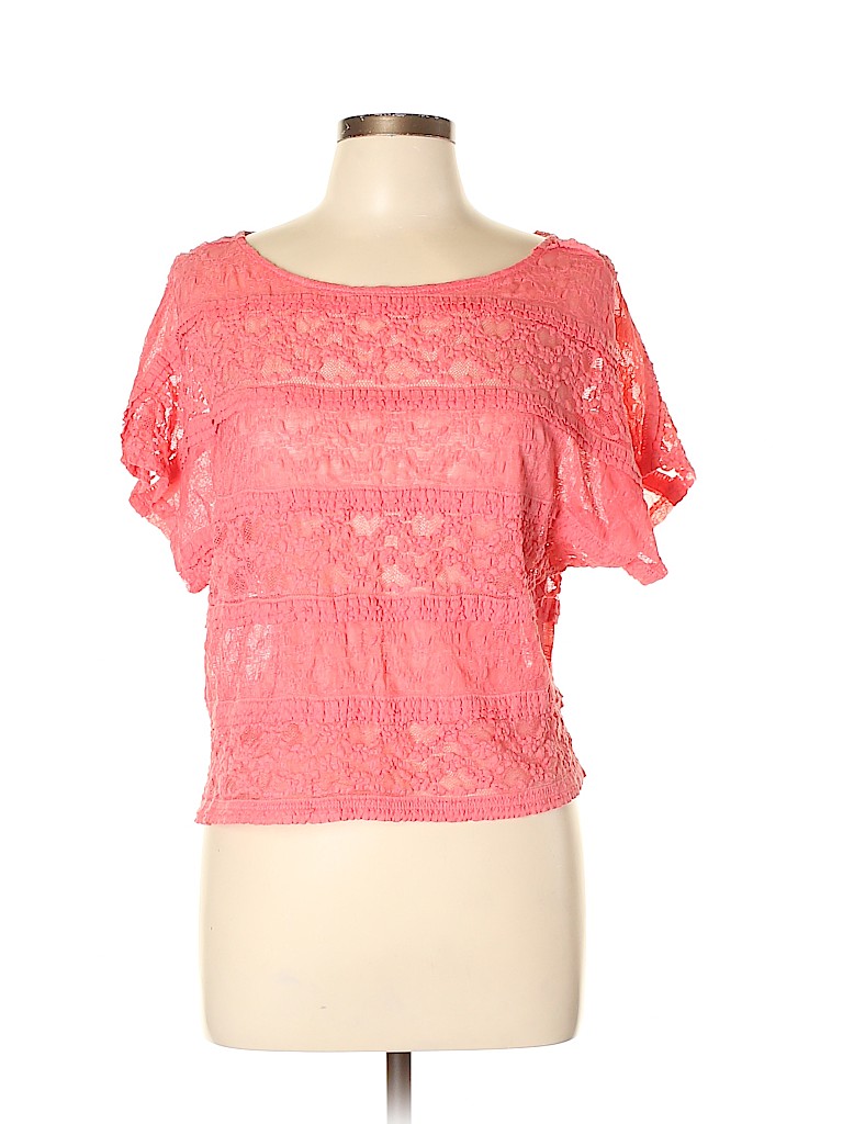 Staring at Stars Pink Short Sleeve Blouse Size L - photo 1