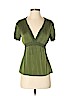 BCBGMAXAZRIA Green Short Sleeve Silk Top Size XS - photo 1