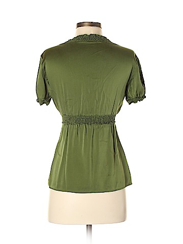 BCBGMAXAZRIA Short Sleeve Silk Top (view 2)