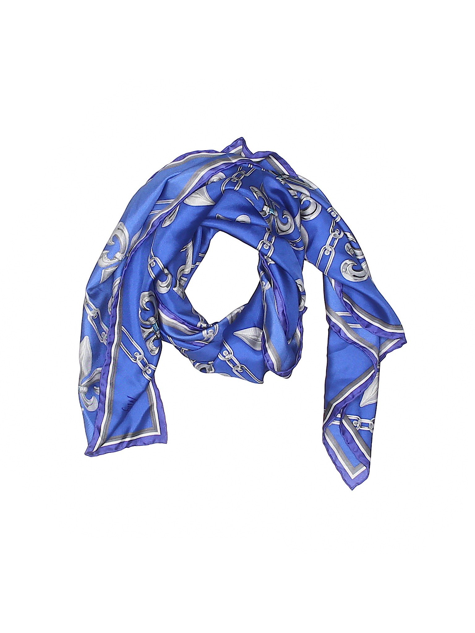 Mignon Faget 100% Silk Print Blue Silk Scarf One Size - 59% off | thredUP
