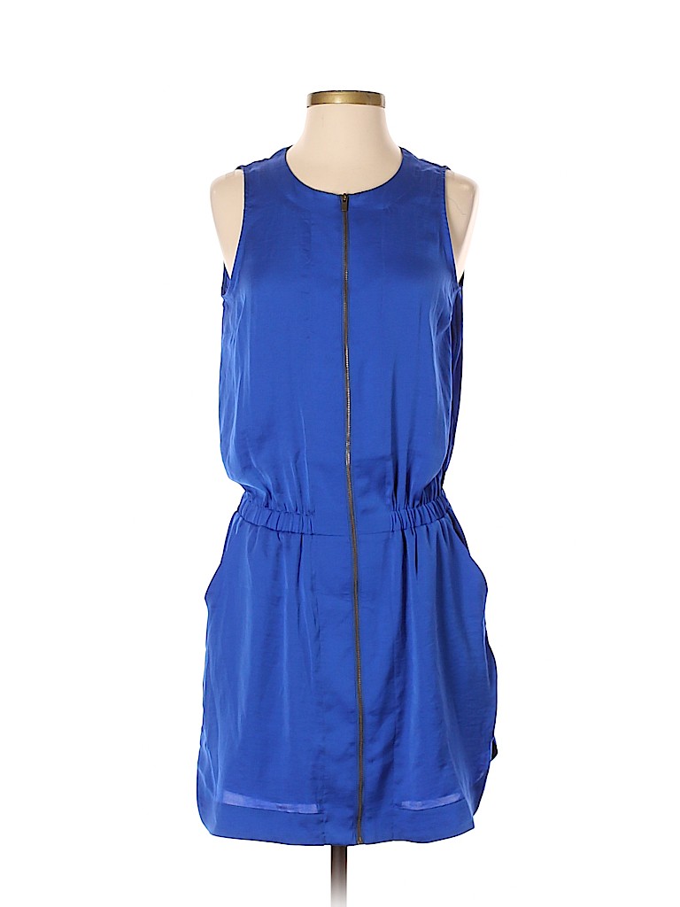 Banana Republic 100 Polyester Solid Blue Casual Dress Size 2 84 Off Thredup