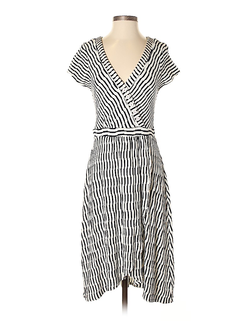 Maeve Stripes White Casual Dress Size S (Petite) - 84% off | thredUP