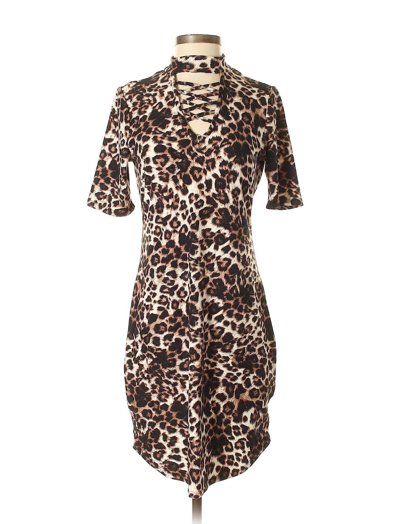 Bobbie Brooks Animal Print Brown Casual Dress Size S - 79% off | thredUP