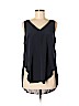 10 Crosby Derek Lam 100% Silk Blue Sleeveless Silk Top Size 6 - photo 1