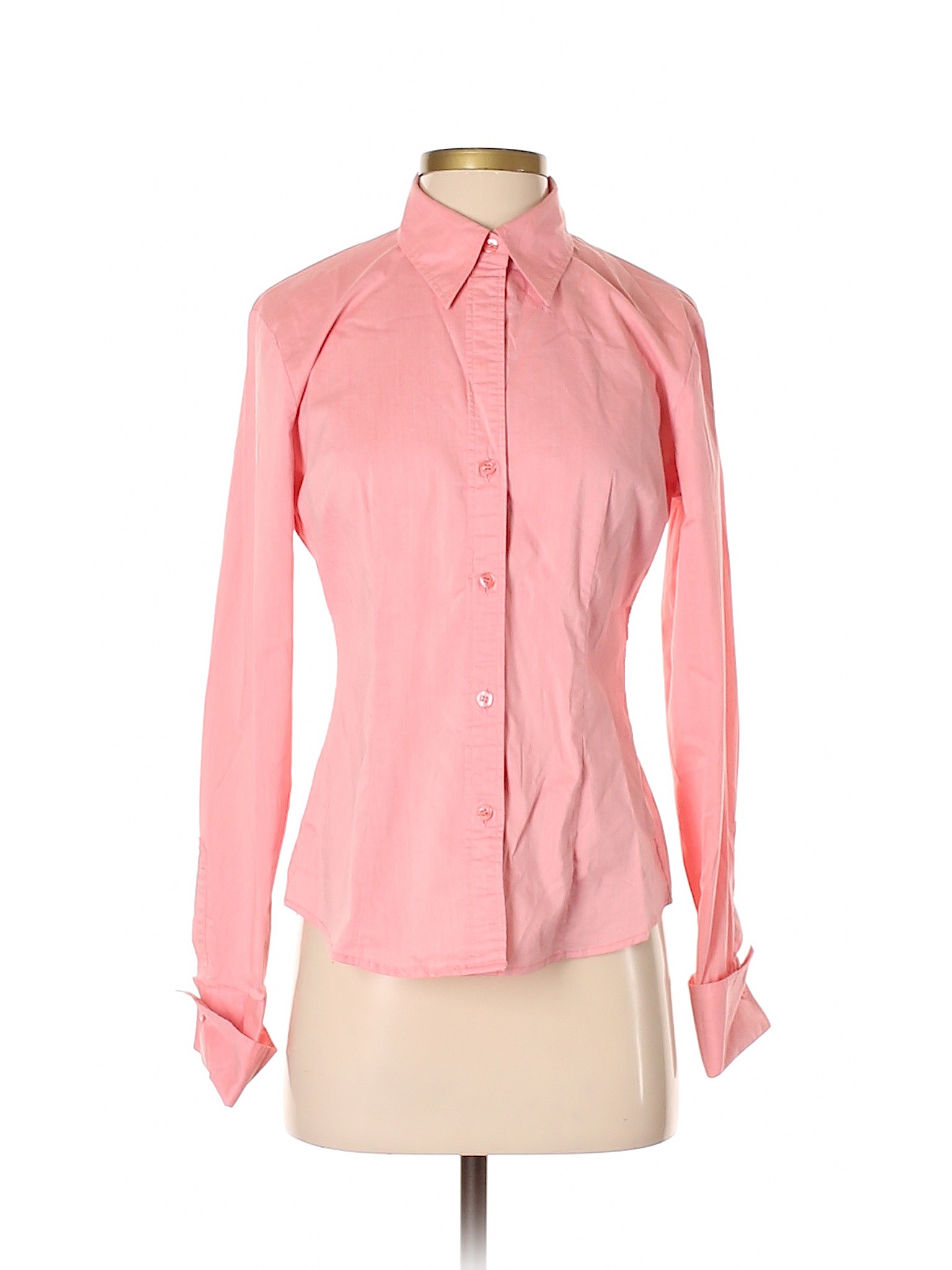 Details About New York Company Women Pink Long Sleeve On Down Shirt Sm