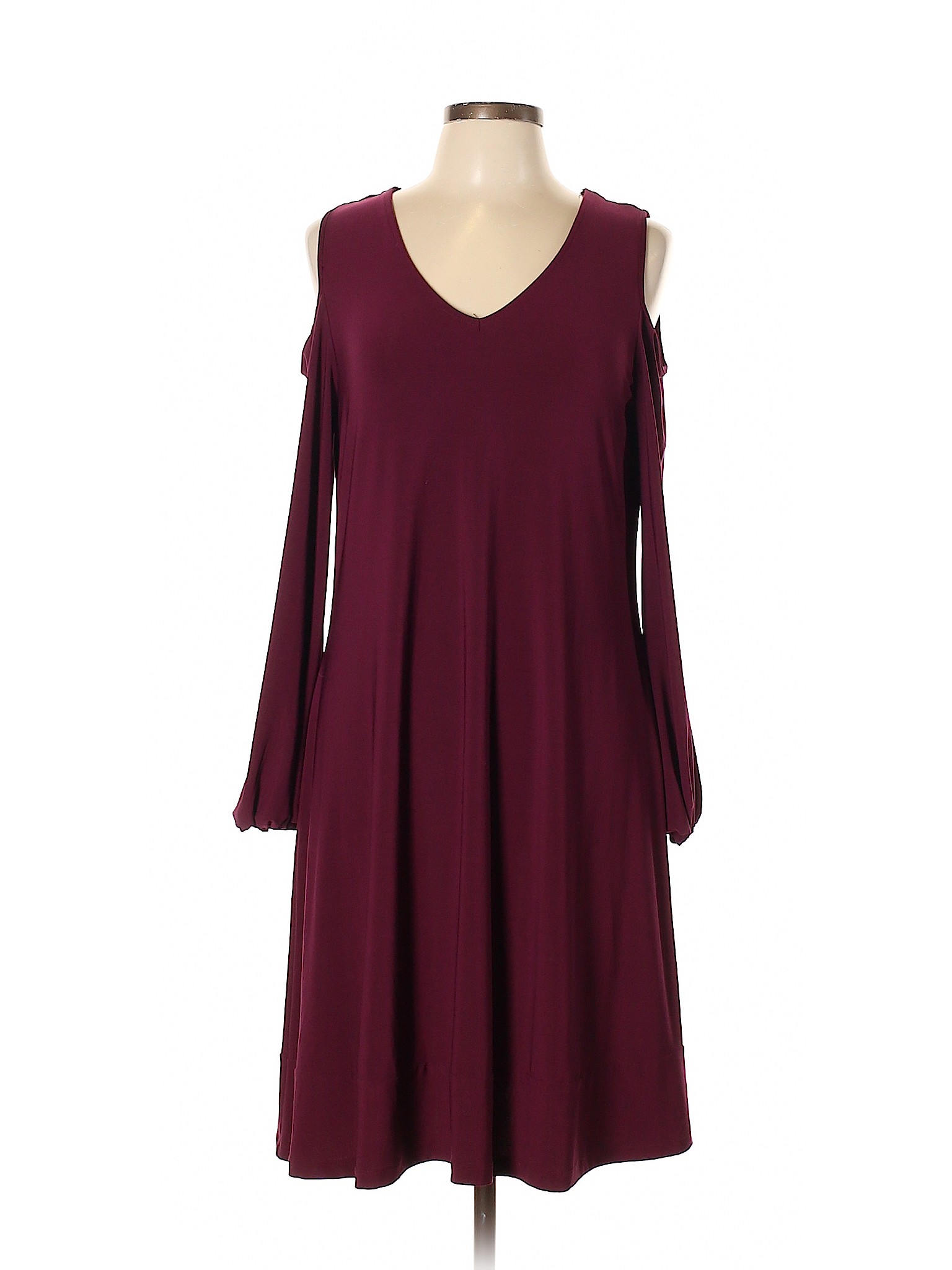 Nina Leonard Women Purple Casual Dress Lg | eBay