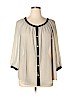 Max Studio 100% Polyester Ivory 3/4 Sleeve Blouse Size 1X - photo 1