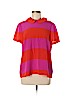 Kate Spade New York 100% Silk Stripes Pink Short Sleeve Silk Top Size 12 - photo 1