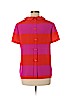 Kate Spade New York 100% Silk Stripes Pink Short Sleeve Silk Top Size 12 - photo 2