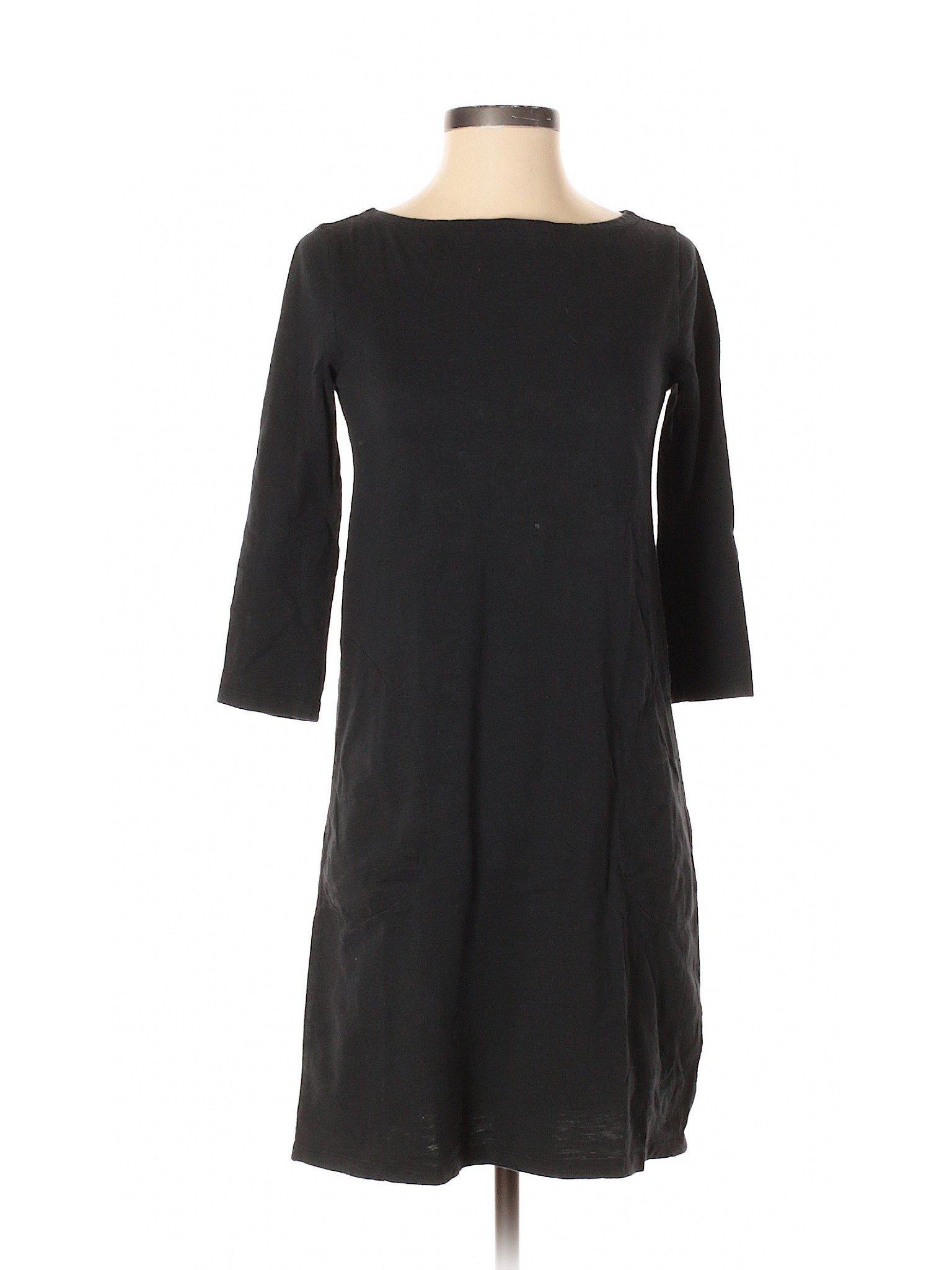 Garnet Hill 100% Cotton Solid Black Casual Dress Size 00 - 91% off ...