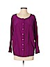 Drew 100% Silk Purple Long Sleeve Silk Top Size S - photo 1