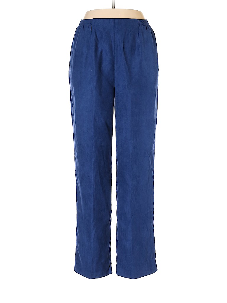 Draper's & Damon's 100% Polyester Solid Blue Casual Pants Size L - 93% ...