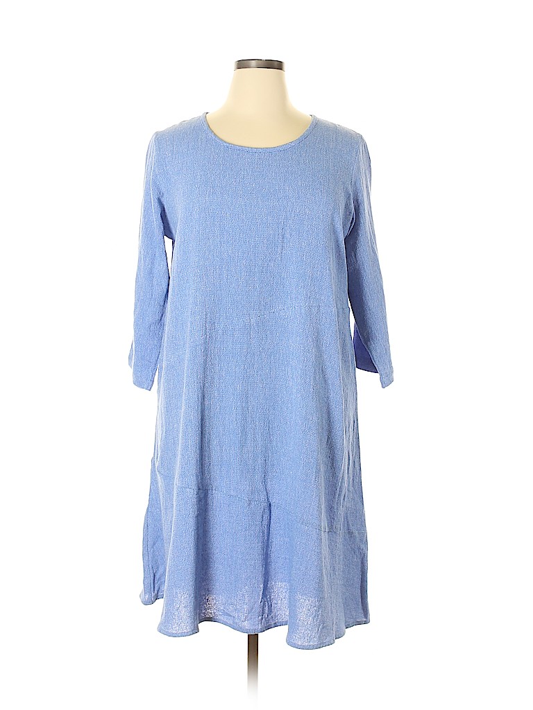 Toofan Solid Blue Casual Dress Size XL - 50% off | thredUP