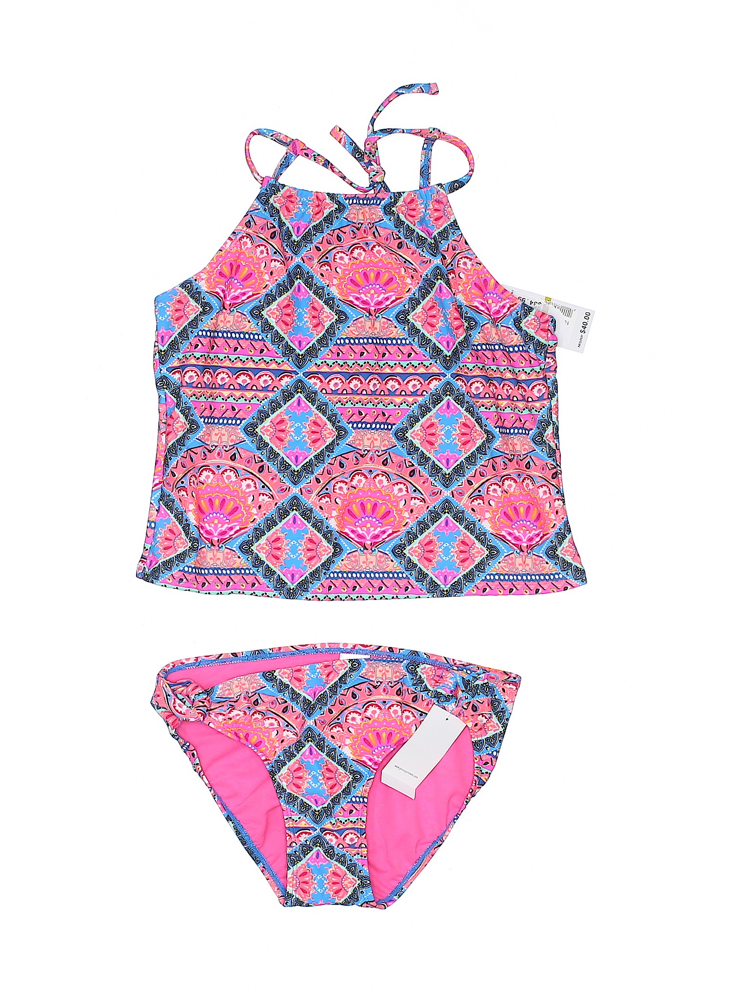 Gossip Girl Print Pink Two Piece Swimsuit Size 14 - 35% off | thredUP