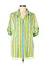 Lafayette 148 New York Green Short Sleeve Blouse Size L - photo 1