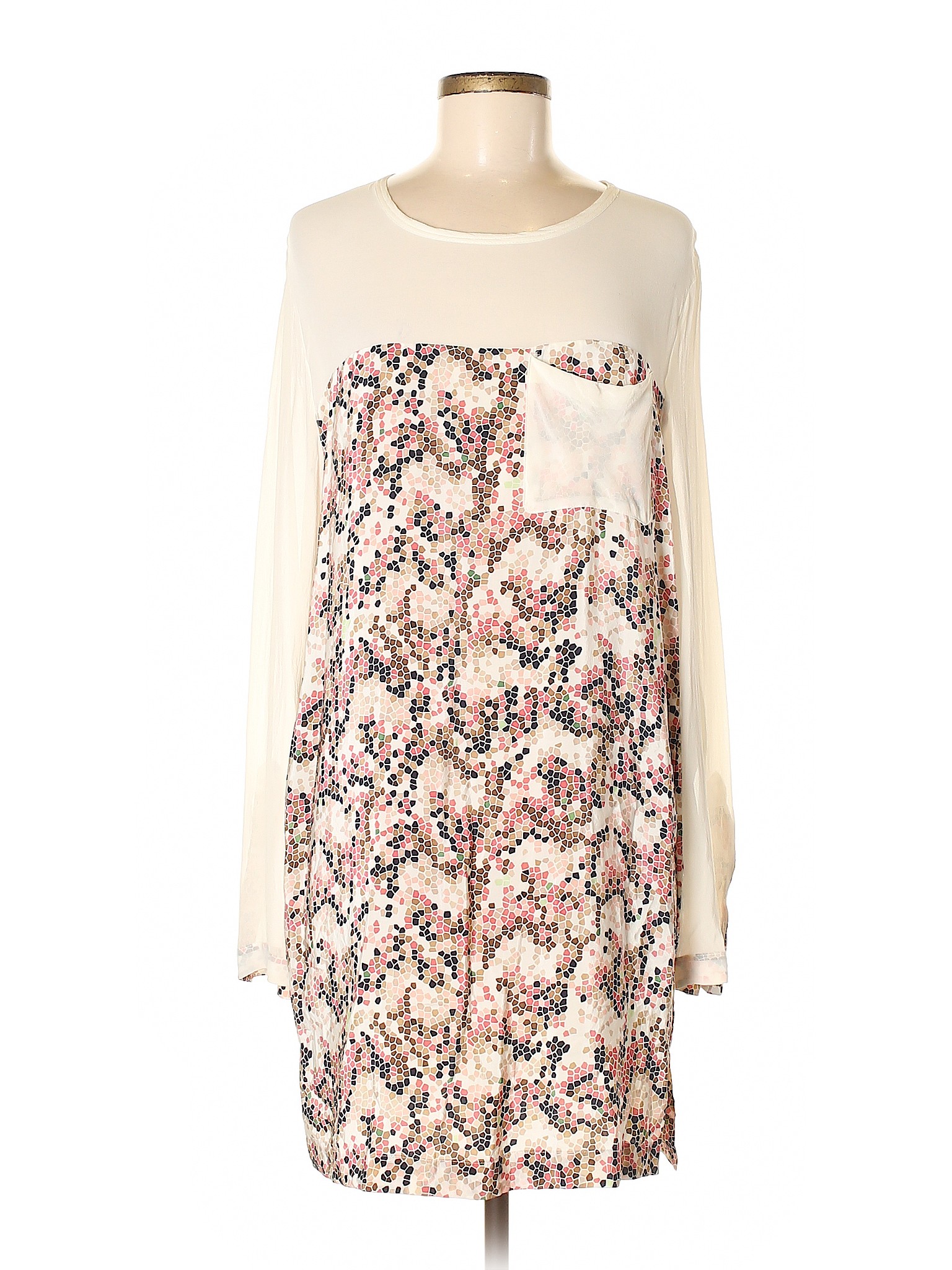 Alexander Wang 100% Silk Print White Casual Dress Size 6 - 90% off ...