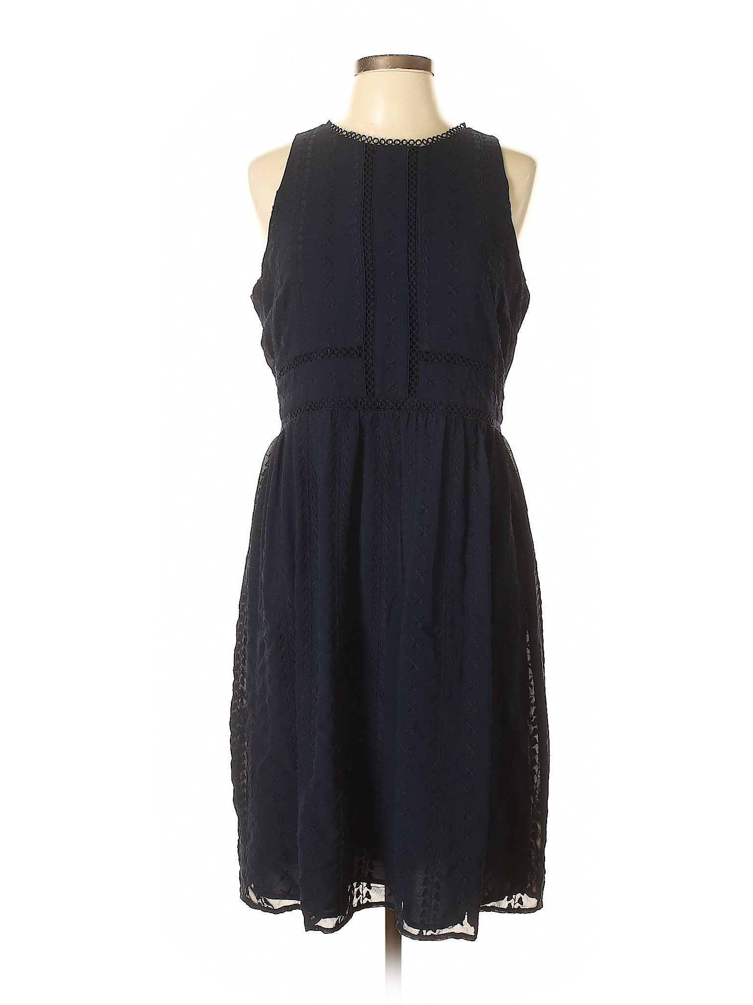 Ann Taylor Loft Women Blue Casual Dress 12 Petite | eBay