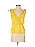 What Comes Around Goes Around 100% Silk Yellow Sleeveless Silk Top Size XS - photo 1