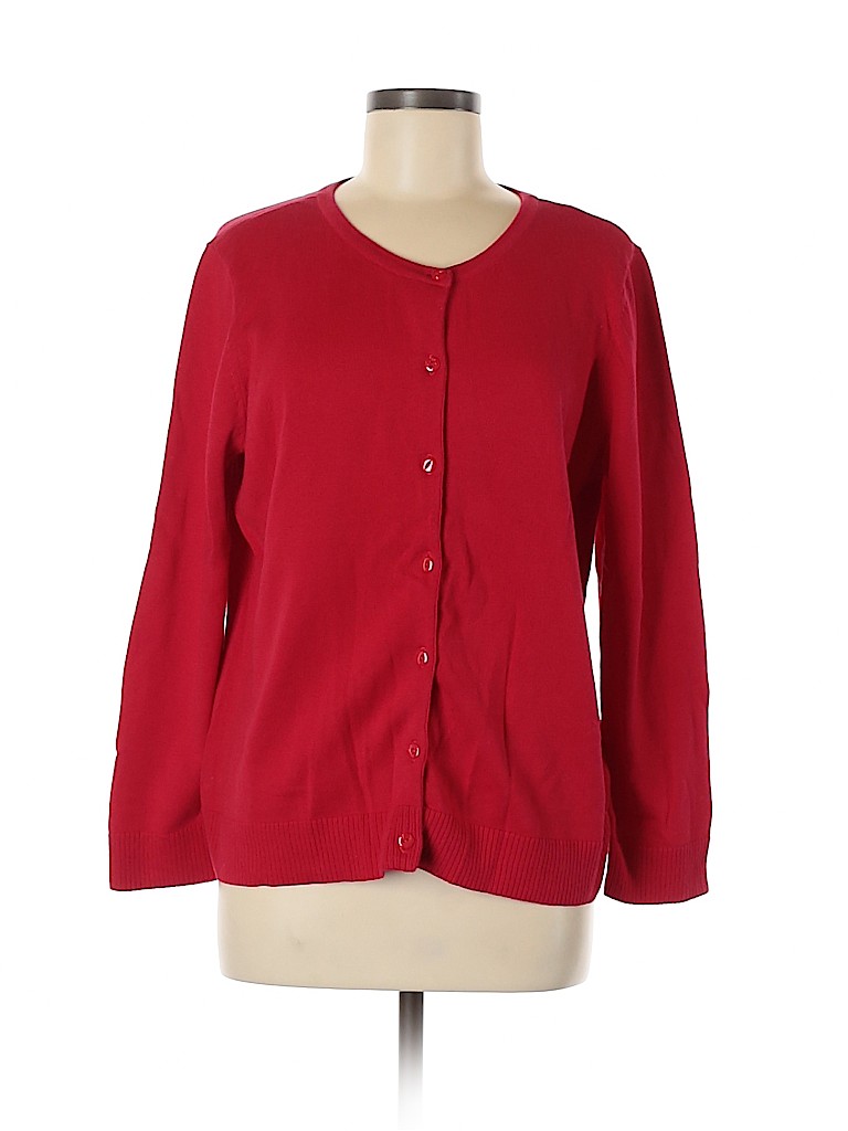 Christopher & Banks 100% Cotton Red Cardigan Size XL (Petite) - 89% off ...