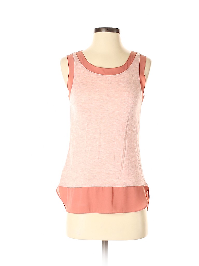 Ann Taylor LOFT Outlet 100% Rayon Solid Orange Sleeveless Top Size XS ...