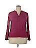 Tommy Hilfiger 100% Viscose Purple Long Sleeve Blouse Size XL - photo 1