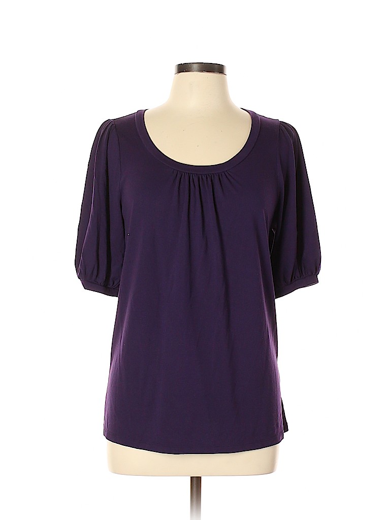 Old Navy Solid Purple Short Sleeve Top Size L 80 Off Thredup