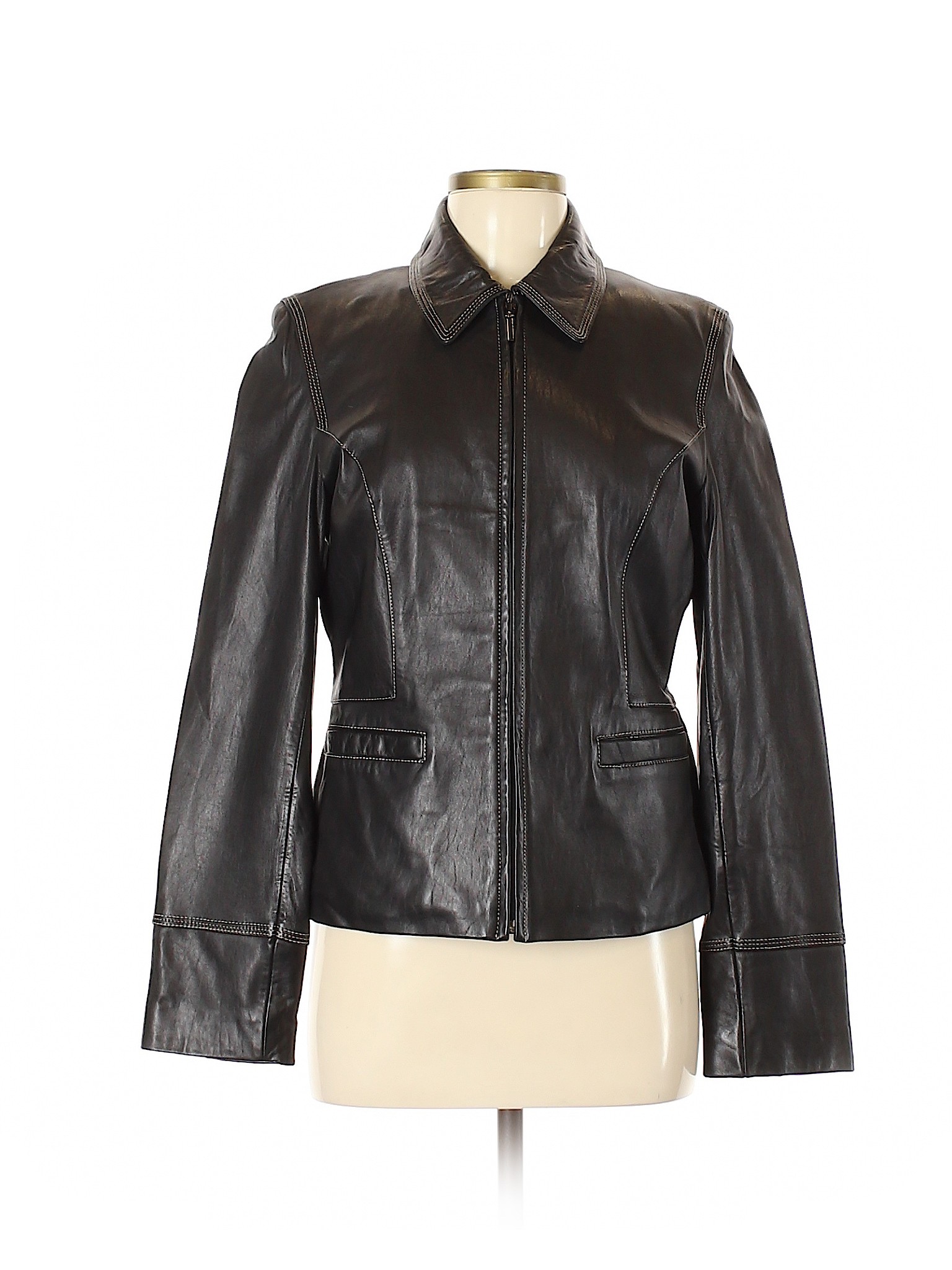 Kenneth Cole Reaction Leather Jacket Womens