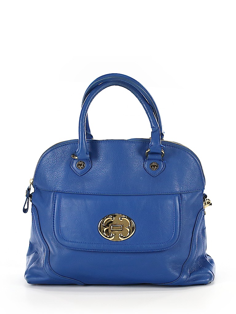 Emma Fox 100% Leather Solid Blue Leather Satchel One Size - 76% off | thredUP