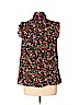Kate Spade New York 100% Polyester Floral Black Sleeveless Blouse Size L - photo 2