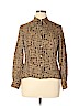 Rena Rowan 100% Silk Brown Long Sleeve Silk Top Size 14 (petite) - photo 1