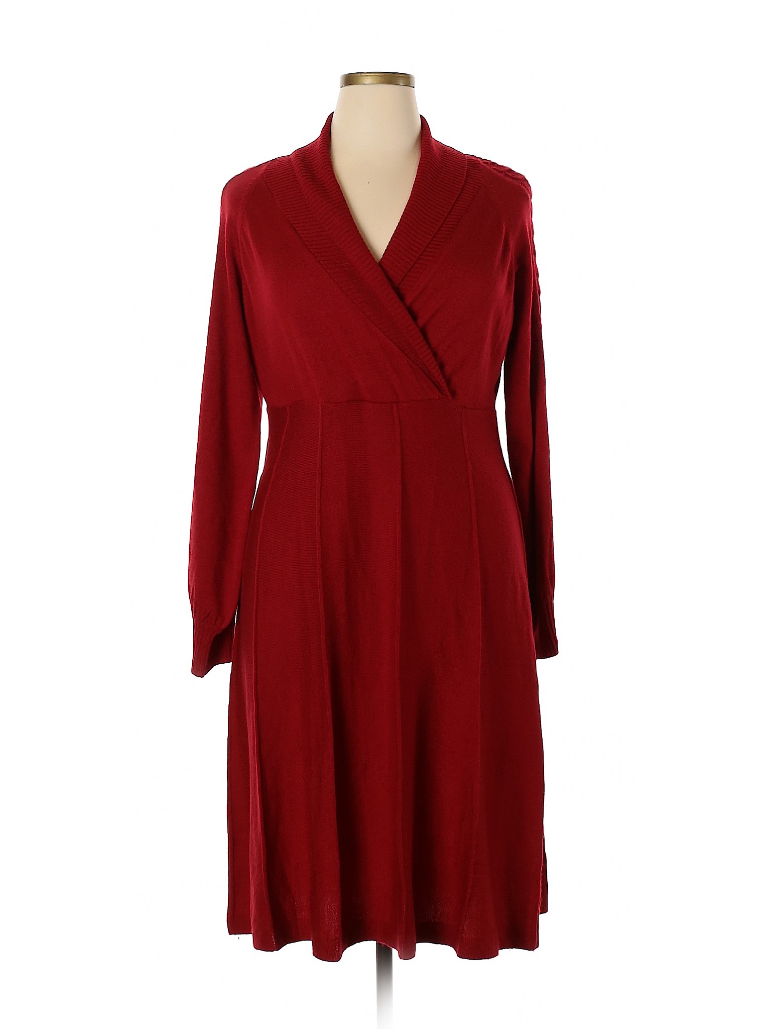 DressBarn 100% Acrylic Solid Red Casual Dress Size 1X (Plus) - 64% off ...