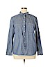 Ann Taylor LOFT 100% Cotton Blue Long Sleeve Button-Down Shirt Size XL - photo 1