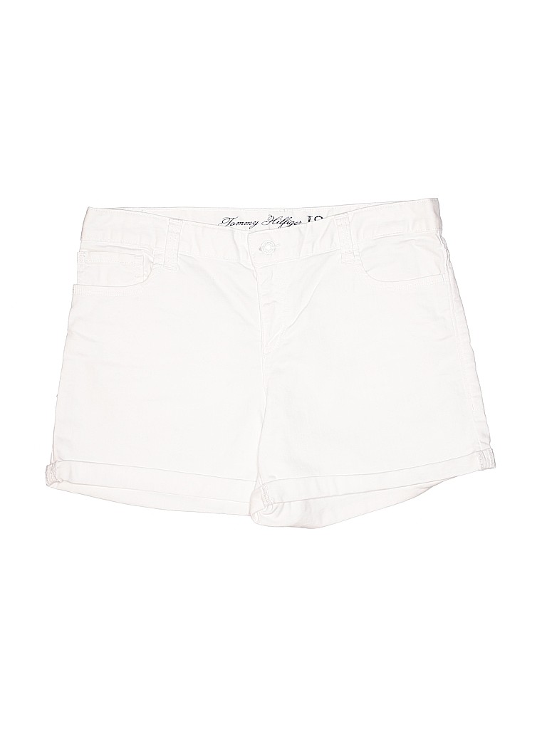 Tommy Hilfiger Solid White Denim Shorts Size 12 - 67% off | thredUP