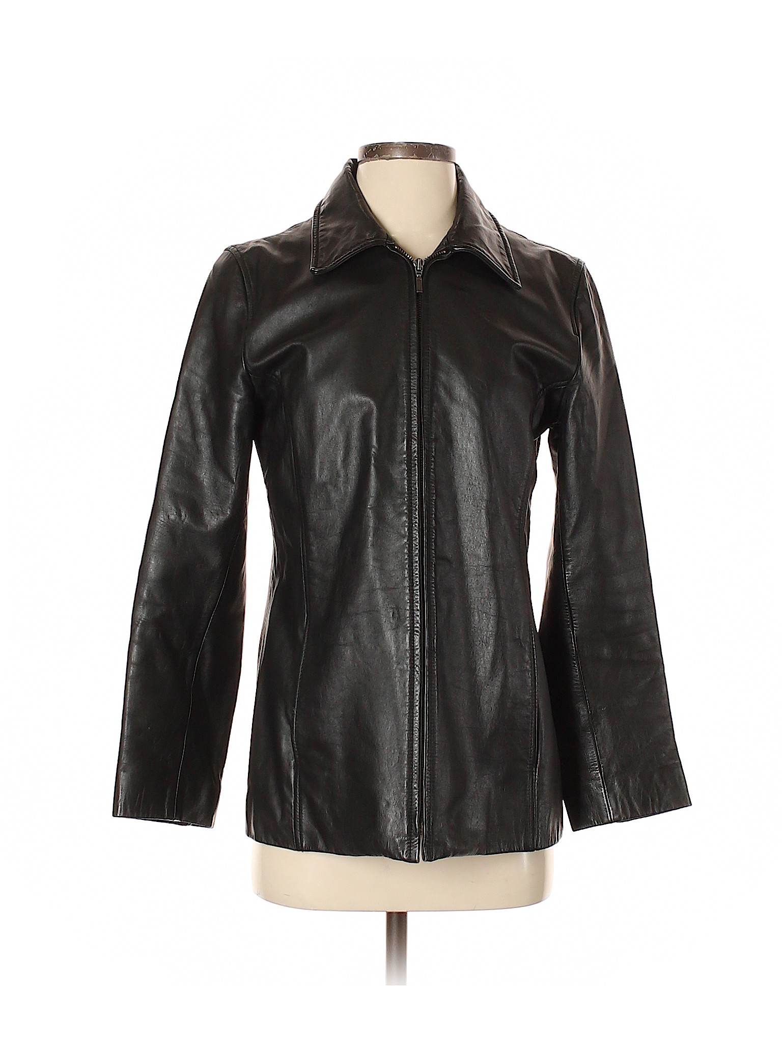 Gap 100% Leather Solid Black Leather Jacket Size S - 87% off | thredUP