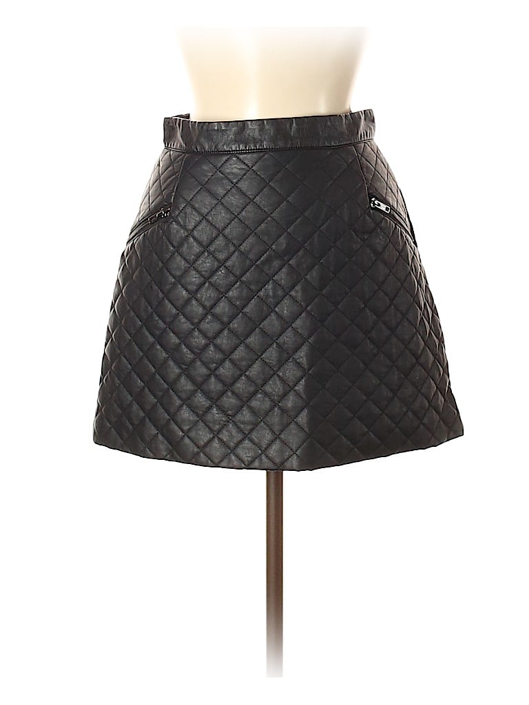 black leather a line skirt topshop 