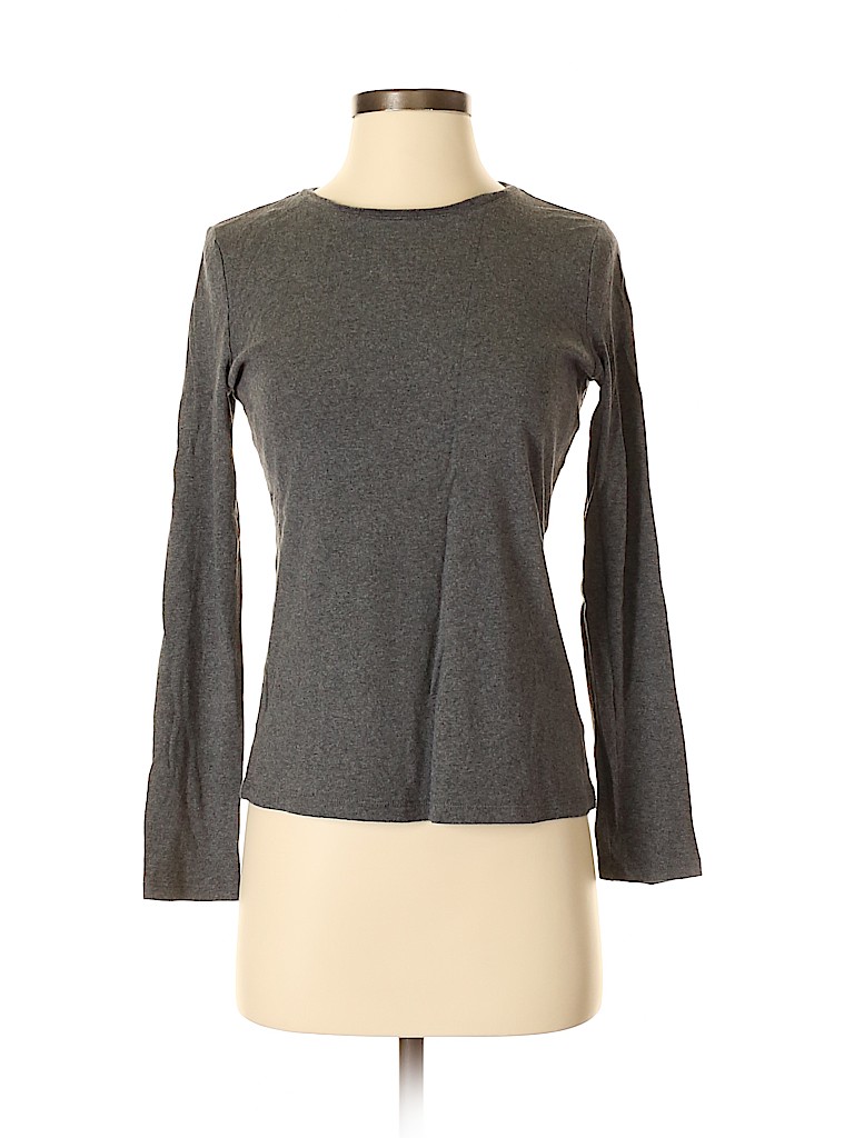 Talbots 100% Cotton Solid Gray Long Sleeve T-Shirt Size S - 73% off ...