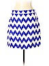 Kate Spade New York 100% Linen Chevron-herringbone Blue Casual Skirt Size 12 - photo 1