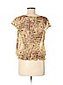 Kate Hill 100% Silk Tan Short Sleeve Silk Top Size 8 (petite) - photo 2