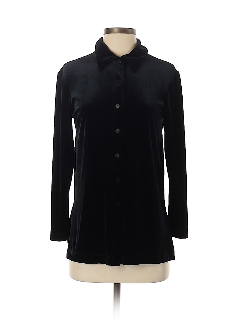 BCBGMAXAZRIA Black 3/4 Sleeve Button-Down Shirt Size S - photo 1
