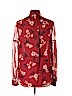 Kate Spade New York 100% Silk Floral Red Long Sleeve Silk Top Size L - photo 2
