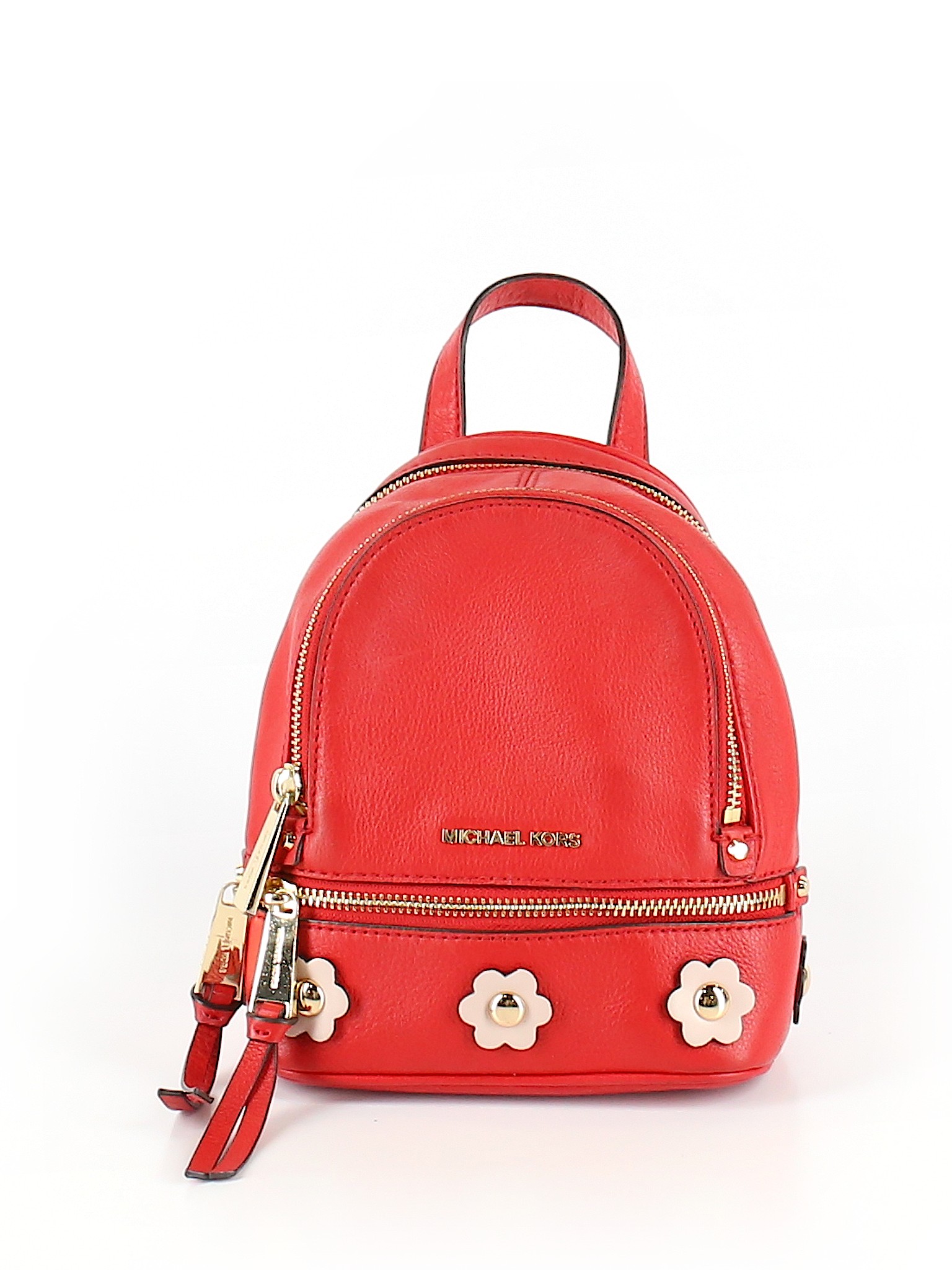 Michael Kors 100% Leather Solid Red Leather Backpack One Size - 67% off ...