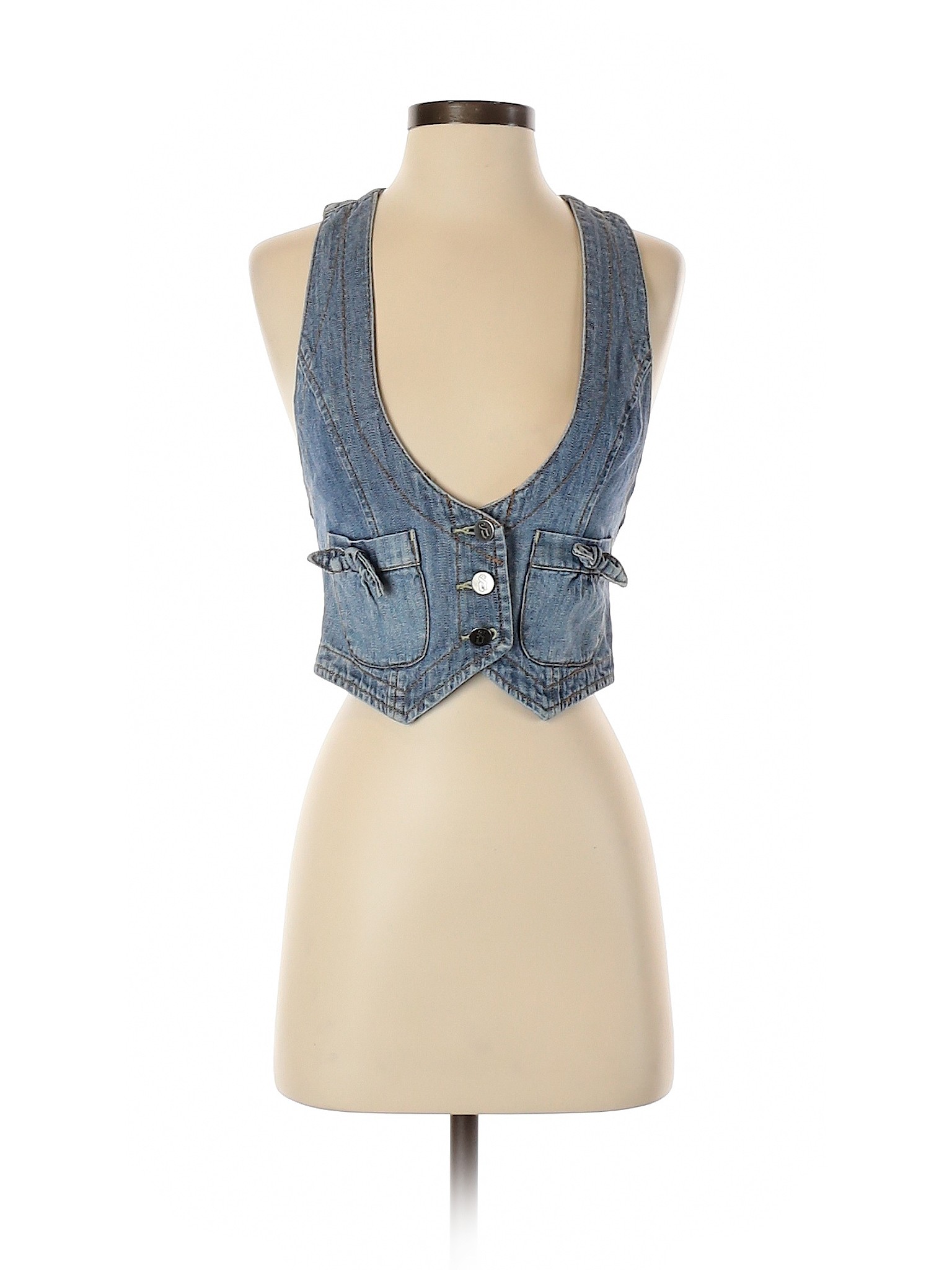 about S Denim Details Decree Women Vest Blue S Details Vest Denim about Women Blue Decree