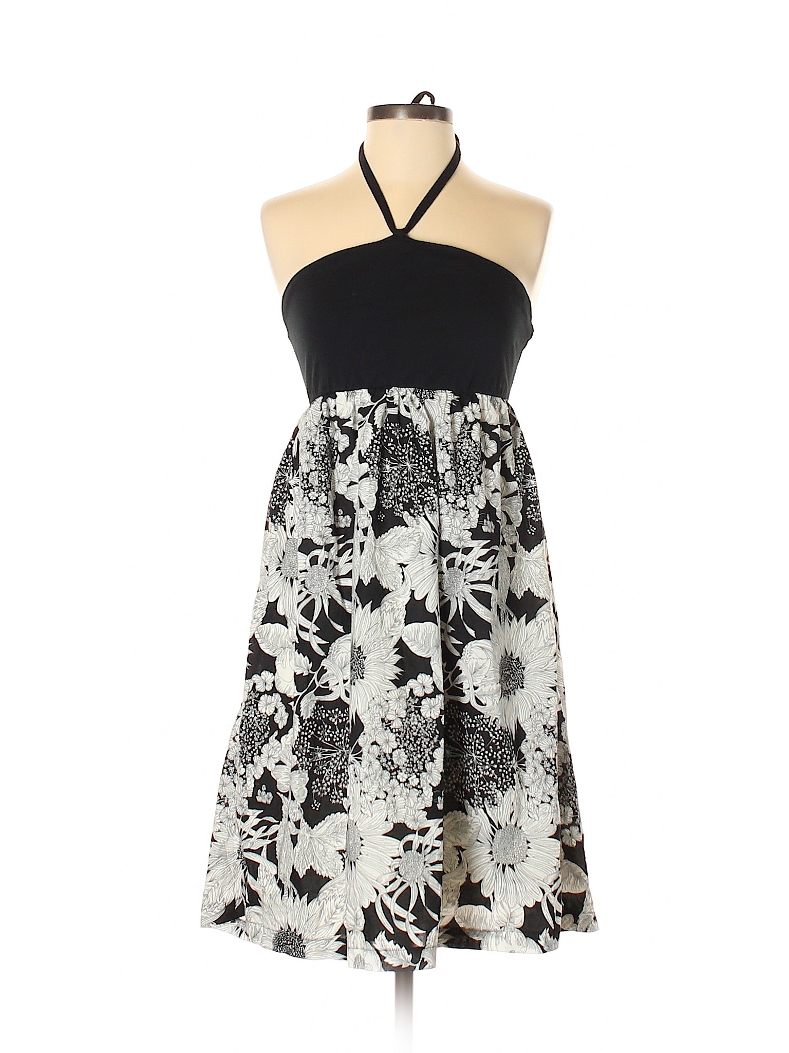 Liberty of London for Target Floral Solid Black Casual Dress Size XS