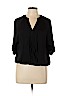 a.n.a. A New Approach 100% Polyester Black 3/4 Sleeve Blouse Size P (petite) - photo 1