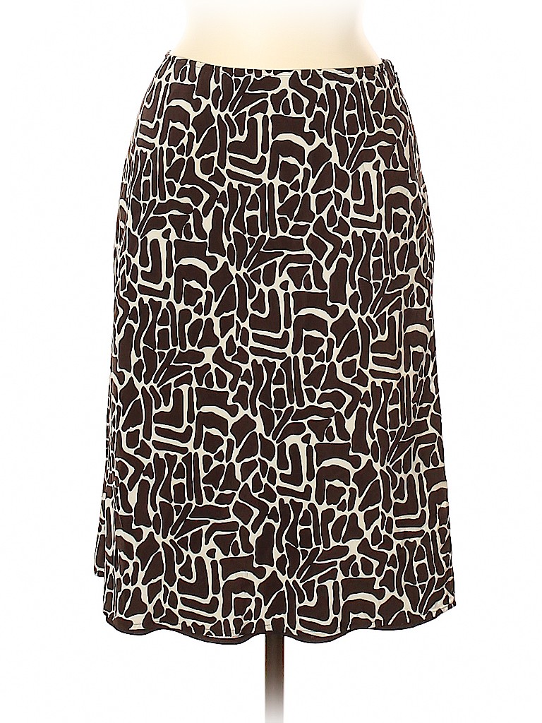 INC International Concepts 100% Silk Brown Silk Skirt Size 6 - photo 1